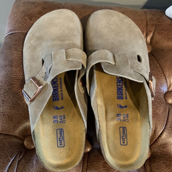 Birkenstock Boston Suede Taupe - Picture 1 of 5